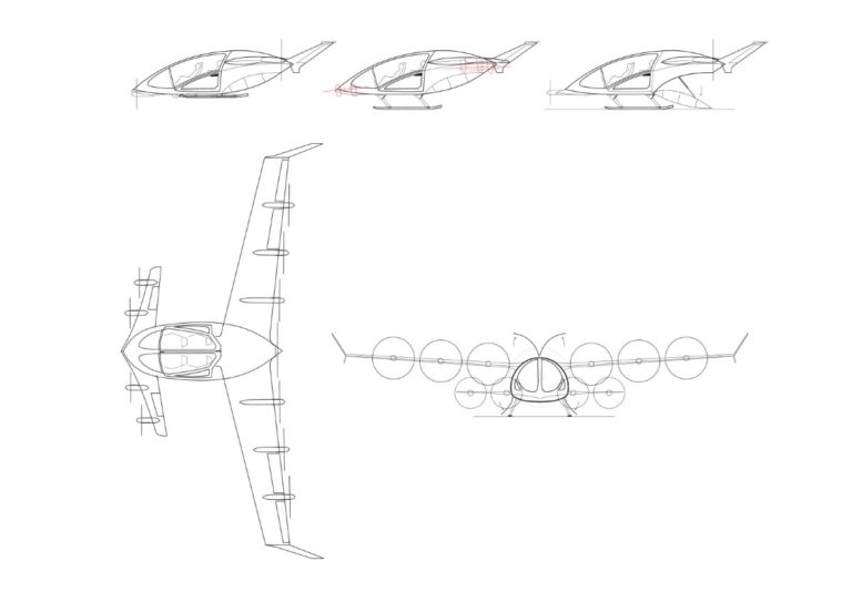 Набросок самолета с вертикальным взлетом и посадкой 01