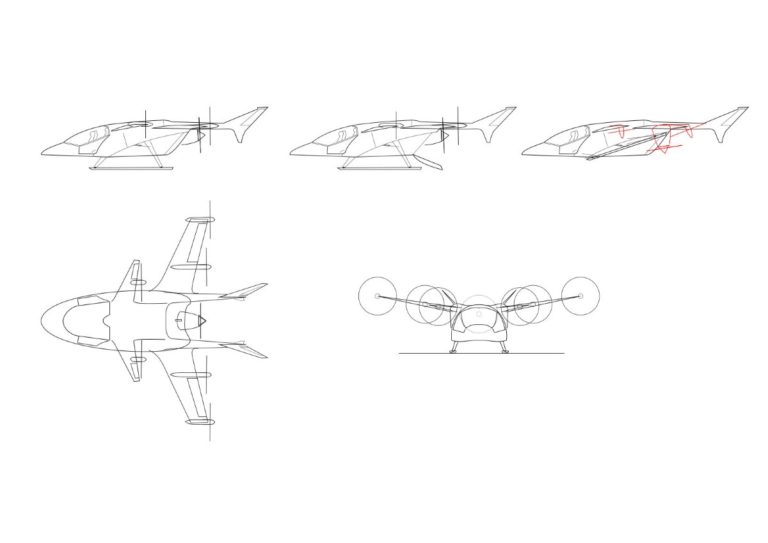 Набросок самолета с вертикальным взлетом и посадкой 02