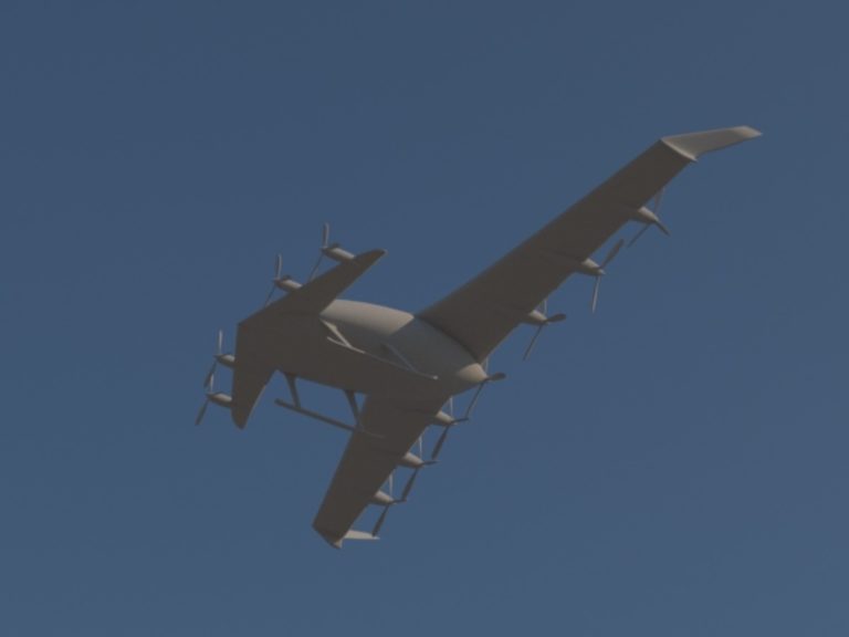 3D модель самолета с вертикальным взлетом и посадкой. Первый вариант​ 01