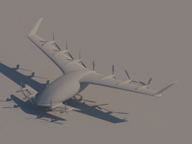 3D модель самолета с вертикальным взлетом и посадкой. Первый вариант​ 03
