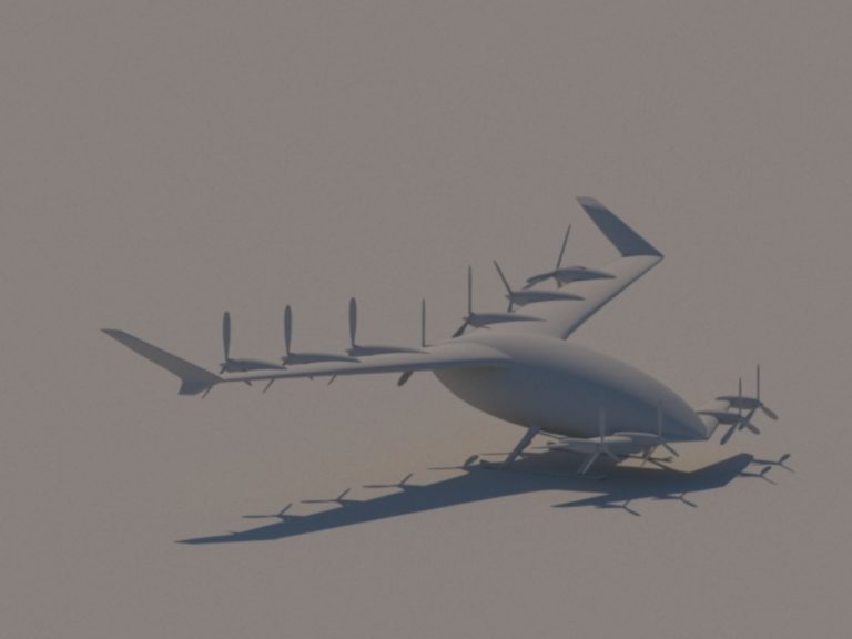 3D модель самолета с вертикальным взлетом и посадкой. Первый вариант​ 04