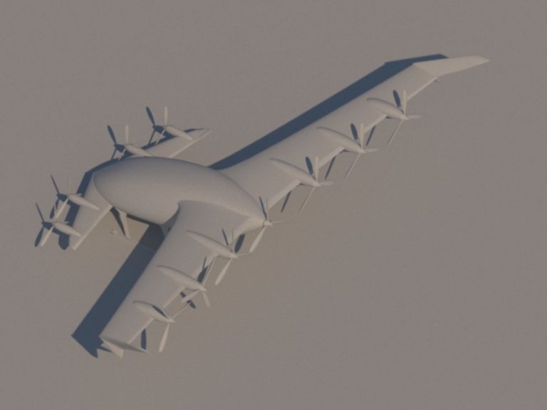 3D модель самолета с вертикальным взлетом и посадкой. Первый вариант​ 05