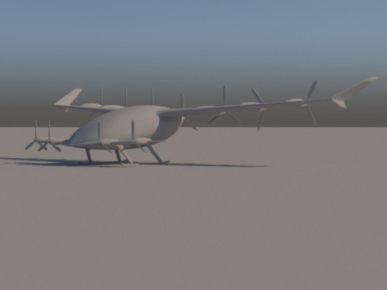 3D модель самолета с вертикальным взлетом и посадкой. Первый вариант​ 06