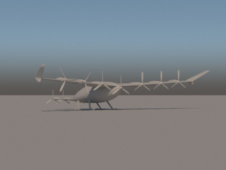 3D модель самолета с вертикальным взлетом и посадкой. Первый вариант​ 08