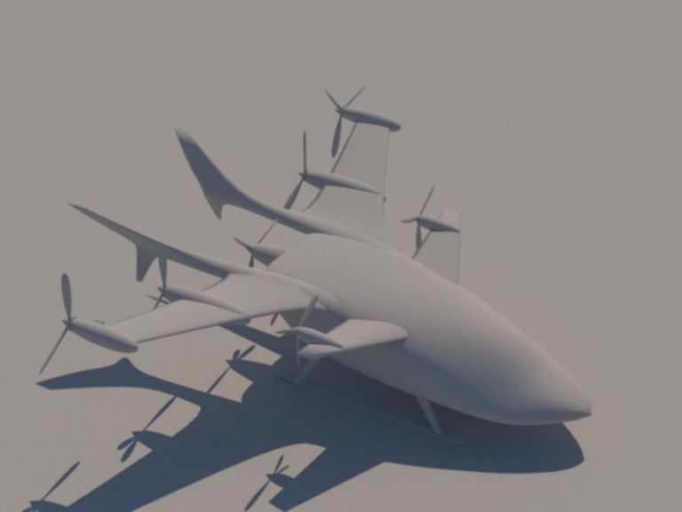 3D модель самолета с вертикальным взлетом и посадкой. Второй вариант​ 03