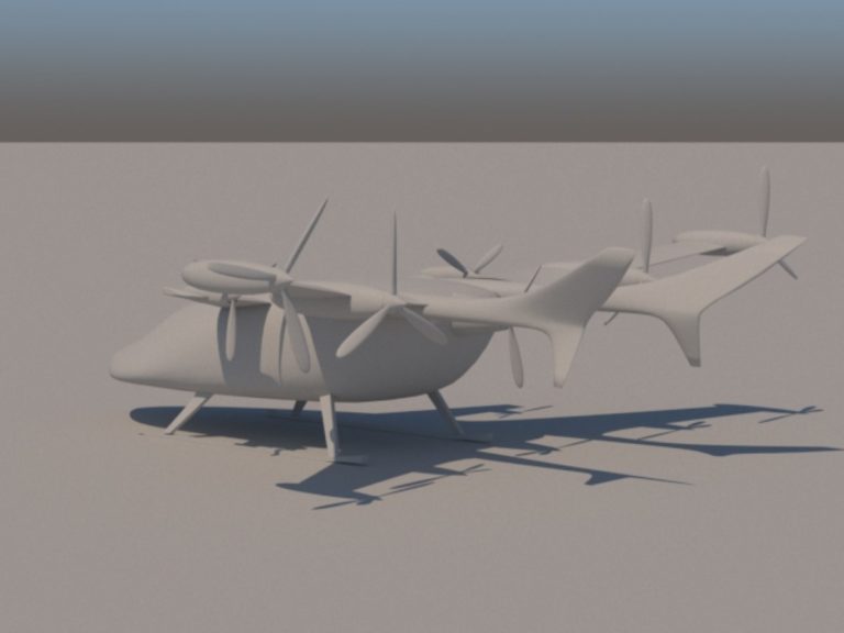 3D модель самолета с вертикальным взлетом и посадкой. Второй вариант​ 04