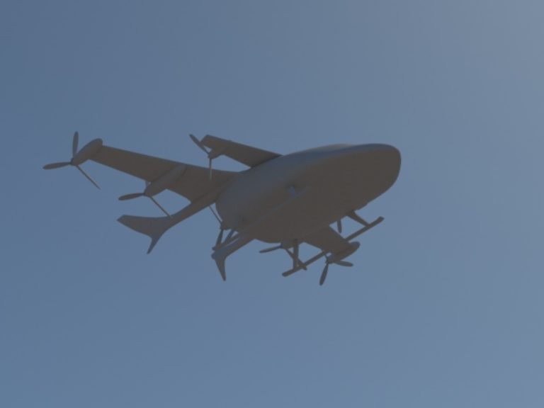 3D модель самолета с вертикальным взлетом и посадкой. Второй вариант​ 06