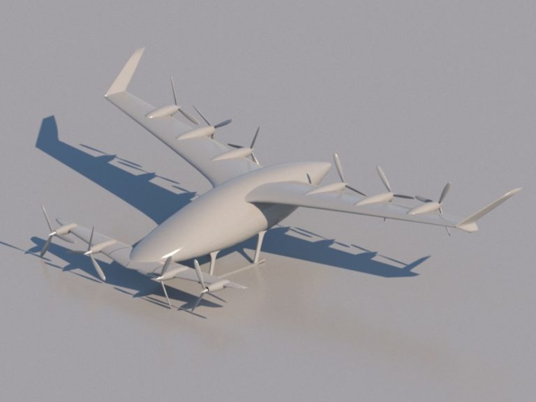 3D модель самолета с вертикальным взлетом и посадкой. Третий вариант​ 02