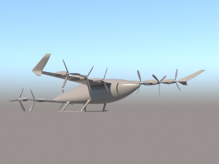 3D модель самолета с вертикальным взлетом и посадкой. Третий вариант​ 03