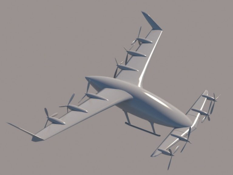 3D модель самолета с вертикальным взлетом и посадкой. Третий вариант​ 04