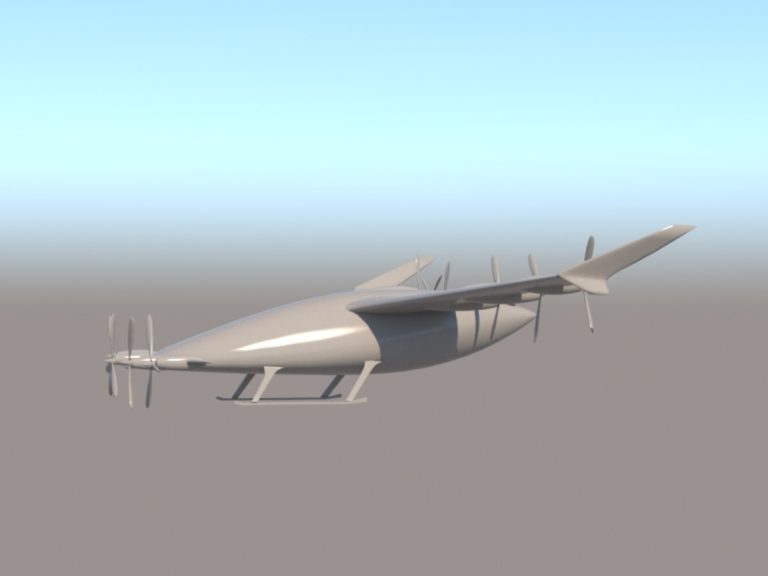 3D модель самолета с вертикальным взлетом и посадкой. Третий вариант​ 01