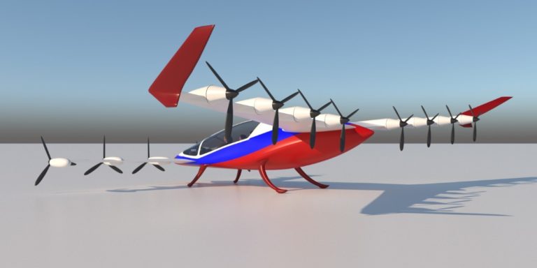 3D модель самолета с вертикальным взлетом и посадкой 08