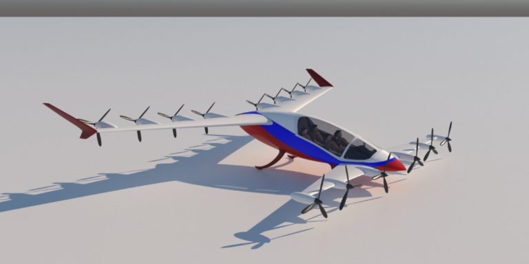 3D модель самолета с вертикальным взлетом и посадкой 09