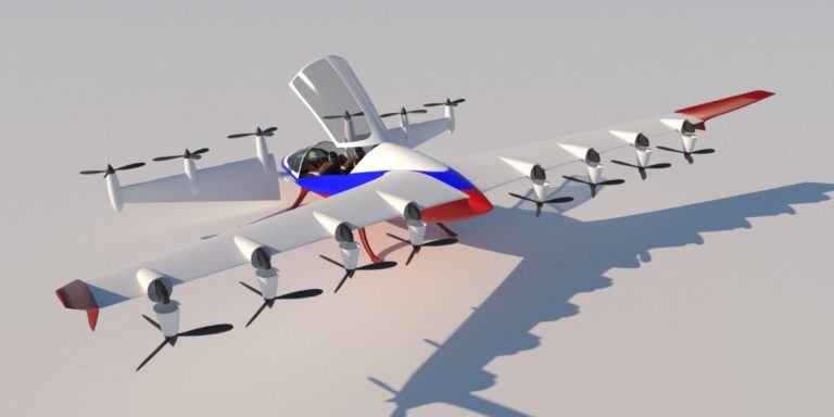 3D модель самолета с вертикальным взлетом и посадкой 01