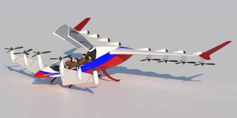 3D модель самолета с вертикальным взлетом и посадкой 03