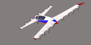 3D модель самолета с вертикальным взлетом и посадкой 06