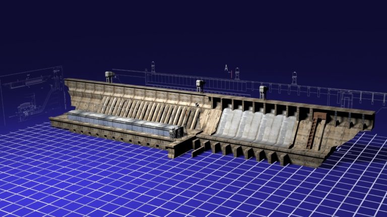 3D модель Красноярской ГЭС 02