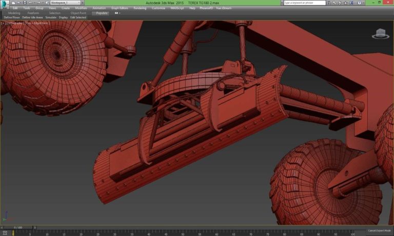 процесс 3D моделирования грейдера 01