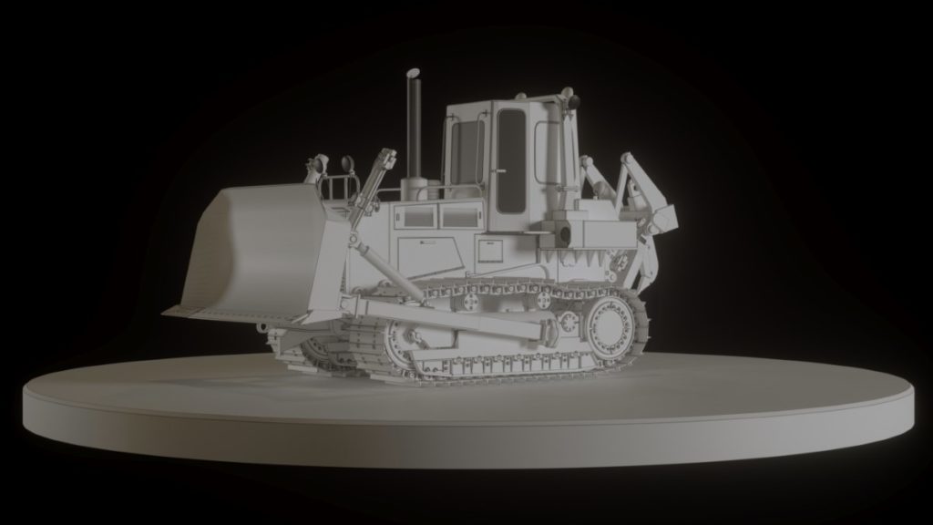 3D модель трактора четра сетка