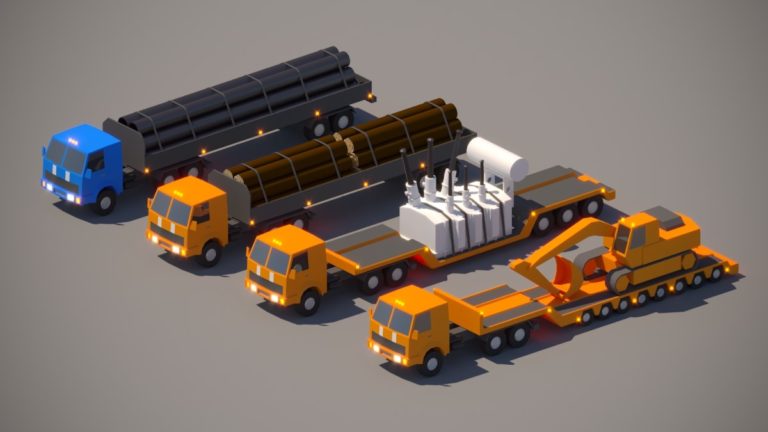 3D LOW-POLY модель автотранспорт