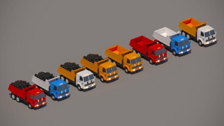 3D LOW-POLY модель грузовики