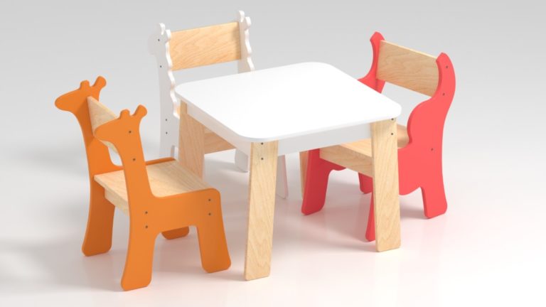 Дизайн детской мебели стол и стульчики
