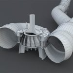3D модель гидротурбины 02 разрез