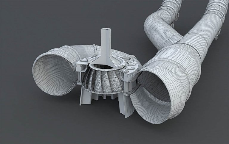 3D модель гидротурбины 02 разрез