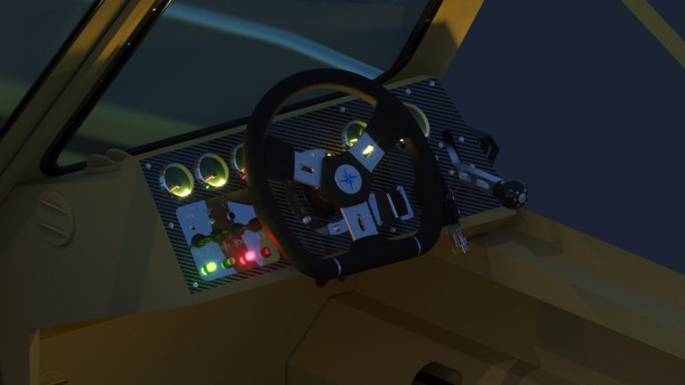 3D модель щитка приборов аэролодки с подсветкой