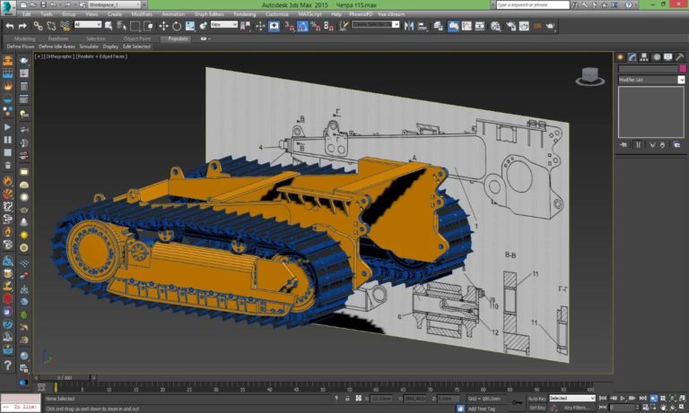 Процесс 3D моделирования трактора четра 03