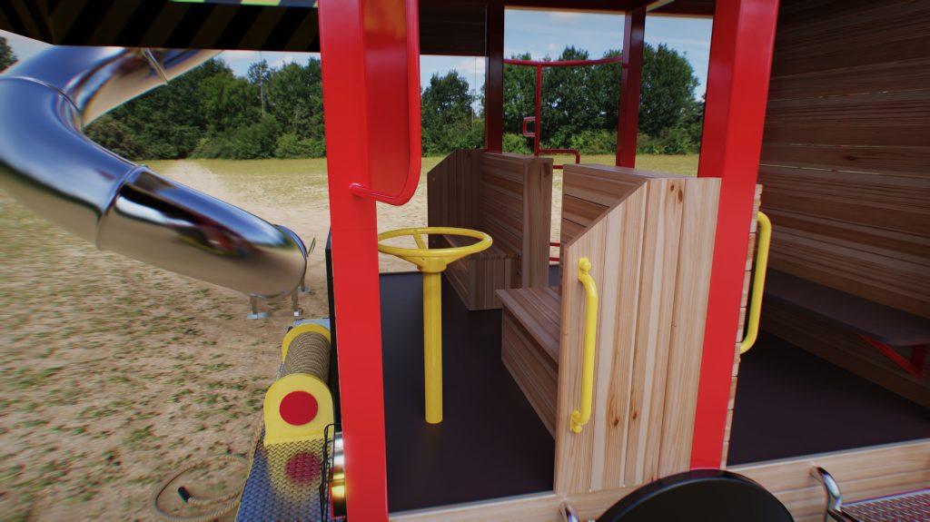 3D визуализация детского игрового комплекса ​пожарная машина 09