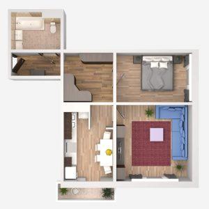 3D модель и визуализация планировки квартиры 05